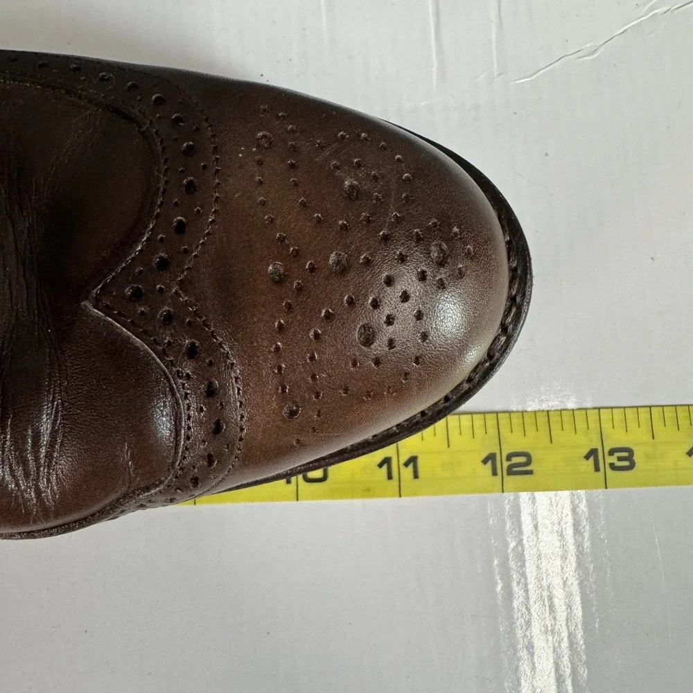 Allen Edmonds Dalton Dark Brown Leather Wingtip Dress Boots Dainite Sole 10.5
